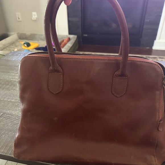 Classic brown Leather zippy work tote - Picture 1 of 16